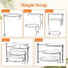 imageLifewit Plastic 3 Tier Serving Tray Platter for Party Entertaining 10quot  10quot Large Dessert Table Display Set White Reusable Round Dishes with Gold Metal Display Stand for Veggie Fruit CookiesBlack