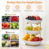 imageLifewit Plastic Fruit Bowl Basket for Kitchen Countertop 3 Tier Fruit Holder with Gold Metal Stand Serving Tray for Food Vegetable Cake Dessert in PartyGold