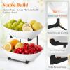 imageLifewit Plastic Fruit Bowl Basket for Kitchen Countertop 3 Tier Fruit Holder with Gold Metal Stand Serving Tray for Food Vegetable Cake Dessert in PartyBlack