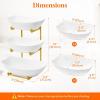 imageLifewit Plastic Fruit Bowl Basket for Kitchen Countertop 3 Tier Fruit Holder with Gold Metal Stand Serving Tray for Food Vegetable Cake Dessert in PartyGold