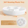 imageLifewit Plastic Rotating Divided Serving Tray Chips and Dip Serving Dish Bowl for Party Entertaining Round Platter Plate for FruitVeggieSnackCandyTacoCheese