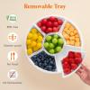 imageLifewit Plastic Rotating Divided Serving Tray Chips and Dip Serving Dish Bowl for Party Entertaining Round Platter Plate for FruitVeggieSnackCandyTacoCheese