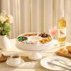 imageLifewit Plastic Rotating Divided Serving Tray Chips and Dip Serving Dish Bowl for Party Entertaining Round Platter Plate for FruitVeggieSnackCandyTacoCheese