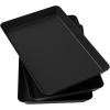 imageLifewit Plastic Serving Tray for Party Supplies 15quot x 10quot White Trays for Serving Food Reusable Large Platter for Buffet Fruit Dessert Snack Veggie Kitchen and Outdoor Use Rectangle 3 PcsBlack