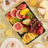 imageLifewit Plastic Serving Tray for Party Supplies 15quot x 10quot White Trays for Serving Food Reusable Large Platter for Buffet Fruit Dessert Snack Veggie Kitchen and Outdoor Use Rectangle 3 PcsBlack