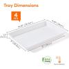 imageLifewit Plastic Serving Tray for Party Supplies 15quot x 10quot White Trays for Serving Food Reusable Large Platter for Buffet Fruit Dessert Snack Veggie Kitchen and Outdoor Use Rectangle 3 PcsWhite