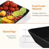 imageLifewit Plastic Serving Tray for Party Supplies 15quot x 10quot White Trays for Serving Food Reusable Large Platter for Buffet Fruit Dessert Snack Veggie Kitchen and Outdoor Use Rectangle 3 PcsBlack