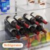 imageLifewit Plastic Stackable Wine Rack for Refrigerator Cabinet CountertopWine Bottle Holder Water Bottle Organizer for Fridge Pantry Hold 4 BottlesBlack