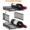 imageLifewit Plastic Stackable Wine Rack for Refrigerator Cabinet CountertopWine Bottle Holder Water Bottle Organizer for Fridge Pantry Hold 4 BottlesBlack