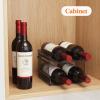 imageLifewit Plastic Stackable Wine Rack for Refrigerator Cabinet CountertopWine Bottle Holder Water Bottle Organizer for Fridge Pantry Hold 4 BottlesBlack
