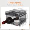 imageLifewit Plastic Stackable Wine Rack for Refrigerator Cabinet CountertopWine Bottle Holder Water Bottle Organizer for Fridge Pantry Hold 4 BottlesBlack
