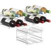 imageLifewit Plastic Stackable Wine Rack for Refrigerator Cabinet CountertopWine Bottle Holder Water Bottle Organizer for Fridge Pantry Hold 4 BottlesClear