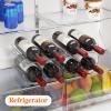 imageLifewit Plastic Stackable Wine Rack for Refrigerator Cabinet CountertopWine Bottle Holder Water Bottle Organizer for Fridge Pantry Hold 4 BottlesClear