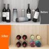imageLifewit Plastic Stackable Wine Rack for Refrigerator Cabinet CountertopWine Bottle Holder Water Bottle Organizer for Fridge Pantry Hold 4 BottlesClear