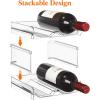 imageLifewit Plastic Stackable Wine Rack for Refrigerator Cabinet CountertopWine Bottle Holder Water Bottle Organizer for Fridge Pantry Hold 4 BottlesClear
