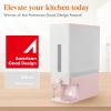 imageLifewit Rice Container 254 Lbs Rice Dispenser with Measuring Cup Cereal Containers Storage Sealed Moisture Proof Rice Bucket Dry Food Grain Flour Soybean for Kitchen Pantry Household WhitePink