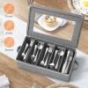 imageLifewit Silverware Storage Box Flatware Organizer with Zipper Lid 5 Compartment Cutlery Case with Adjustable Divider and Handle Utensil Container for Spoon Fork Knives Tableware Gray 1 Pack2