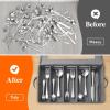 imageLifewit Silverware Storage Box Flatware Organizer with Zipper Lid 5 Compartment Cutlery Case with Adjustable Divider and Handle Utensil Container for Spoon Fork Knives Tableware Gray 1 Pack2