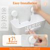 imageLifewit Suction Cup Shower Caddy  Soap Dish Removable 108inch Basket and Bar Soap Holder for Inside Shower NODrilling Bathroom Kitchen Organizers and Storage Rack for Shampoo 1 Set3 Small Shower Caddy Set