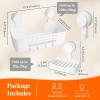 imageLifewit Suction Cup Shower Caddy  Soap Dish Removable 108inch Basket and Bar Soap Holder for Inside Shower NODrilling Bathroom Kitchen Organizers and Storage Rack for Shampoo 1 Set3 Large Shower Caddy Set