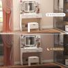 imageLifewit Vanity with Mirror and Lights Adjustable ColorBrightness 2 Power Outlets 2 USB Ports White Makeup Desk with Storage Stool 8 Open Shelves 2 Drawers 2 Lipstick Holders Bottom ShelfLED Light Mirror