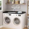 imageLifewit Washer Dryer Countertop Spice Type 54quot Length x 275quot Width Melamine Covers with Edge Rails for The Top Laundry Room Storage and Organization BlackBlack
