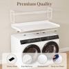 imageLifewit Washer Dryer Countertop with Adjustable Shelf Splice Type 54quot x 275quot Melamine Cover for The Top with Edge Rails Towel Rack 8 Hooks Laundry Room Storage and Organization BlackWhite