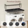 imageLifewit Washer Dryer Countertop with Adjustable Shelf Splice Type 54quot x 275quot Melamine Cover for The Top with Edge Rails Towel Rack 8 Hooks Laundry Room Storage and Organization BlackBlack Marble