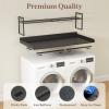 imageLifewit Washer Dryer Countertop with Adjustable Shelf Splice Type 54quot x 275quot Melamine Cover for The Top with Edge Rails Towel Rack 8 Hooks Laundry Room Storage and Organization BlackBlack