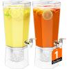 imageLifewit 1 Gallon Drink Dispensers for Parties 2 Pcs in 1 Package 4L Plastic Beverage Containers with Stand for JuiceTeaSodaWater Clear Ice Lemonade Dispensers with Lid ampamp Leakproof Spigot2