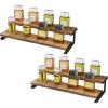 imageLifewit 4Tier Wooden Dispaly Riser with Metal Stand 139 Inch Step Cologne Stand Perfume Organizer Display Shelf for Fragrance Skincare Figurine Spice Tabletop Cabinet 1 Set Rustic Brown2