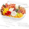imageLifewit Chilled Serving Tray for Parties 15 Divided Shrimp Cocktail Serving Dish with Lid Plastic Taco Bar Platter Ice Serving Bowl for Veggie Fruit Salad Mimosa Bar Supplies in PartyBuffet