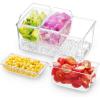 imageLifewit Ice Chilled Condiment Caddy with 5x 20oz25 cup Containers 153quot Condiment Server with Separate Lids Serving Tray Platter with Removable Dishes for Bar Fruit Salad Taco Party Garnish1