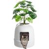 imageLifewit Litter Box Cat with Faux Plant ampamp Scoop Hidden Enclosure Litter Tray with Odor Control ampamp Carbon Filter in Living Room Bedroom Corner BlackWhite