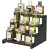 imageLifewit Plastic 12 Inch Dark Cologne Stand Step Perfume Organizer Toolfree Assembly Display Stand Shelf for Fragrance Skincare Figurine Dessert Use for Vanity Tabletop Cabinet 1Set1