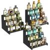 imageLifewit Plastic 12 Inch Dark Cologne Stand Step Perfume Organizer Toolfree Assembly Display Stand Shelf for Fragrance Skincare Figurine Dessert Use for Vanity Tabletop Cabinet 1Set3