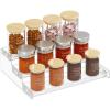 imageLifewit Plastic 2 Pack 3Tier Spice Rack Clear Spice Organization for Cabinet Counter Organizer Shelf for Condiment Seasoning Syrup Liquor Medicine and Perfume for Kitchen Pantry Bar BathClear