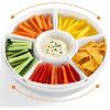 imageLifewit Plastic Rotating Divided Serving Tray Chips and Dip Serving Dish Bowl for Party Entertaining Round Platter Plate for FruitVeggieSnackCandyTacoCheese