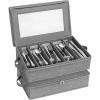 imageLifewit Silverware Storage Box Flatware Organizer with Zipper Lid 5 Compartment Cutlery Case with Adjustable Divider and Handle Utensil Container for Spoon Fork Knives Tableware Gray 1 Pack2