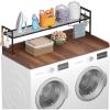 imageLifewit Washer Dryer Countertop with Adjustable Shelf Splice Type 54quot x 275quot Melamine Cover for The Top with Edge Rails Towel Rack 8 Hooks Laundry Room Storage and Organization BlackWalnut