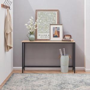 imageLifewit 394 Inch Console Table Narrow Sofa Table with Metal Frame for Living Room Industrial Entryway Table for Hallway Entrance Office Corridor Behind Sofa Grey OakLight Oak