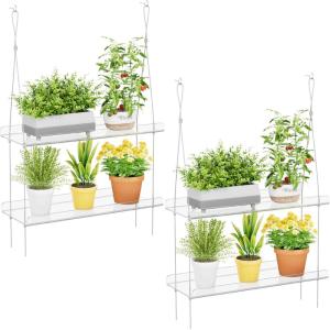 imageLifewit 3Tier Window Plant Shelves 15 inch Acrylic Adjustable Hanging Floating Shelf Window Sill Extender for Indoor Succulent Plants Micro Greens Seed Starter Pots Herb Planters2