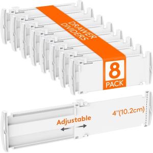 imageLifewit 9 Pack Drawer Dividers 4quot High 105165quot Dresser Drawer Divider Adjustable Drawer Organizers for Clothes Plastic Drawers Separators for Dresser Bedroom Bathroom Kitchen Office8