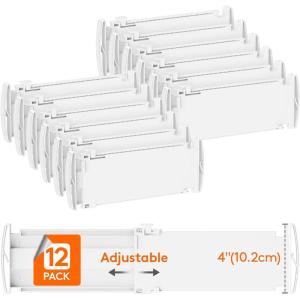 imageLifewit 9 Pack Drawer Dividers 4quot High 105165quot Dresser Drawer Divider Adjustable Drawer Organizers for Clothes Plastic Drawers Separators for Dresser Bedroom Bathroom Kitchen Office12