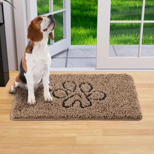 imageLifewit Chenille Indoor Doormat Traps Mud and Water Non Slip LowProfile Rug Doormats for Muddy Shoes and Dog Paws Machine Washable Doormat for Pet Entry Back Door Mud Room 24  36 in GreyBrown