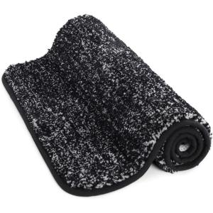 imageLifewit Door Mat Water Absorbent Low Profile Machine Washable Doormat for Indoor Non Slip Rubber Entrance Rug Dirt Trapper Mats Shoes Scraper for Entry Patio Porch Front Door 35quotquot x 24quotquot BlackBlack