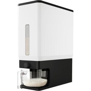 imageLifewit Rice Container 254 Lbs Rice Dispenser with Measuring Cup Cereal Containers Storage Sealed Moisture Proof Rice Bucket Dry Food Grain Flour Soybean for Kitchen Pantry Household WhiteBlack