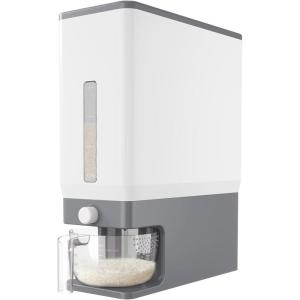 imageLifewit Rice Container 254 Lbs Rice Dispenser with Measuring Cup Cereal Containers Storage Sealed Moisture Proof Rice Bucket Dry Food Grain Flour Soybean for Kitchen Pantry Household WhiteLight Grey