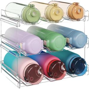 imageLifewit Stackable Water Bottle Organizer for Cabinet Plastic Bottle Holder Fits Bottles ampamp Tumblers up to 38quot Diameter Pantry Countertop ampamp Fridge Holds 6 Bottles9bottle