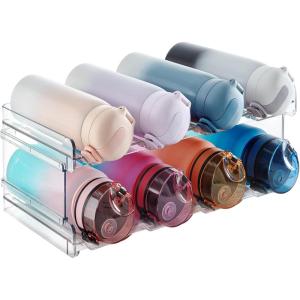 imageLifewit Water Bottle Organizer Plastic Hold 8 Bottles Stackable Holder for Cabinet Fridge Kitchen Pantry Organization and Storage Wine Racks Tumbler Travel Mug Cup Holder8bottle